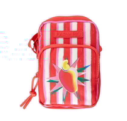 Bolsa Feminina Da Gema Listrado Silk Caju - Vermelho