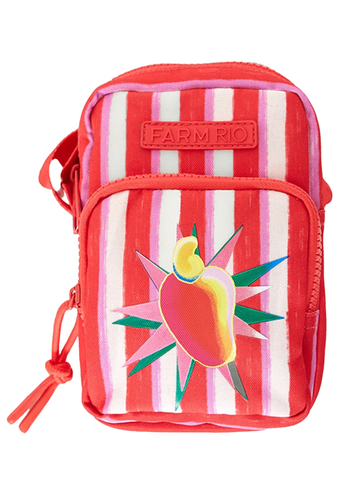 Bolsa Feminina Da Gema Listrado Silk Caju - Vermelho