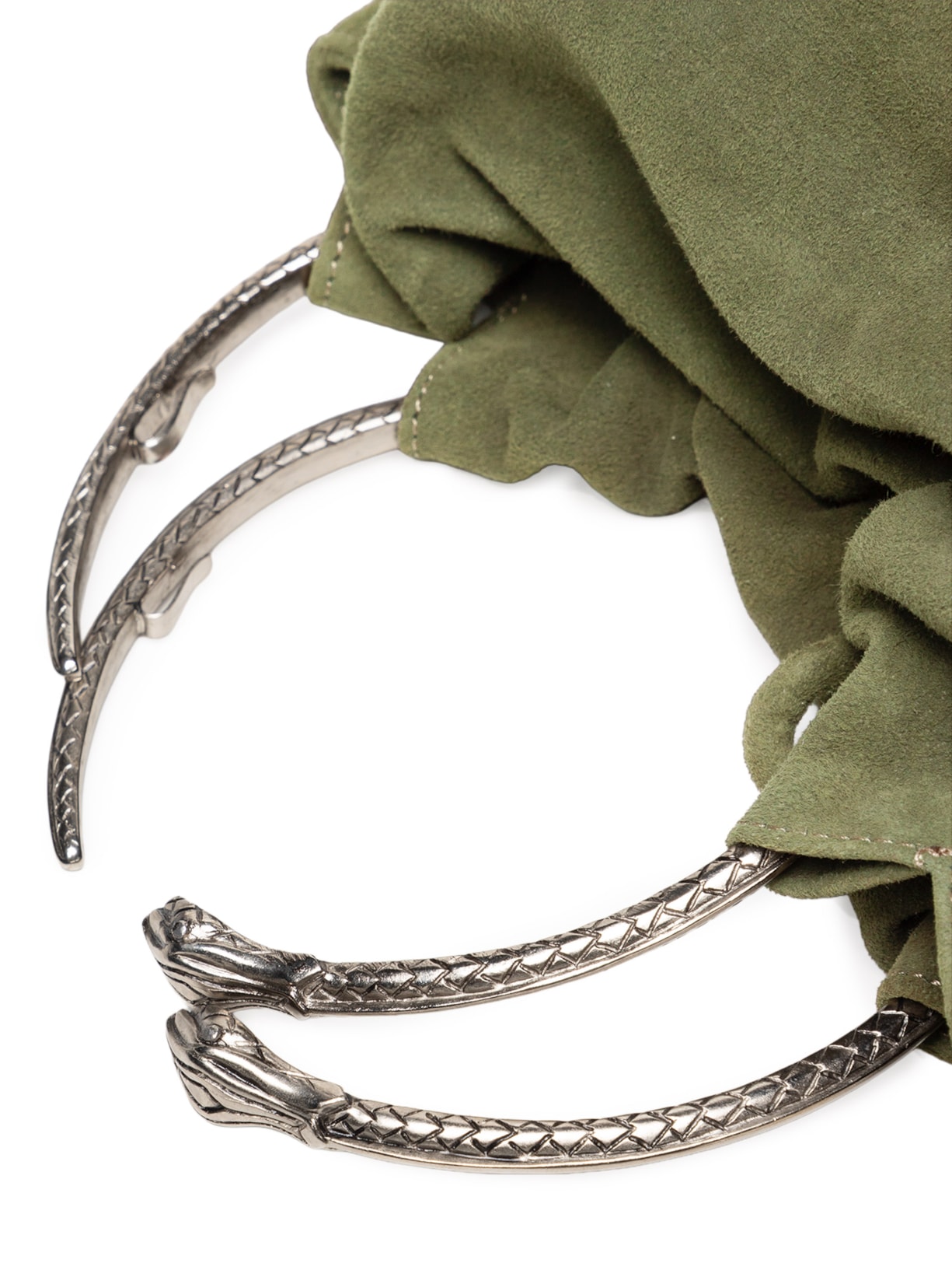 Bolsa Feminina De Chamois Mini Metal Snake Verde Animale