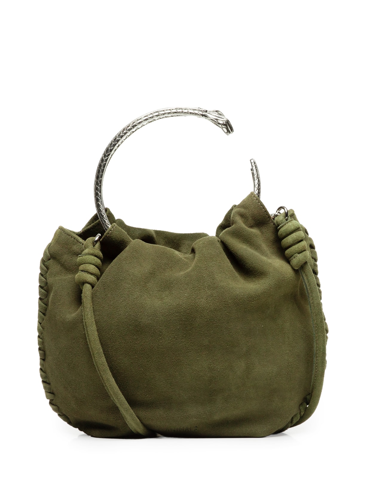 Bolsa Feminina De Chamois Mini Metal Snake Verde Animale