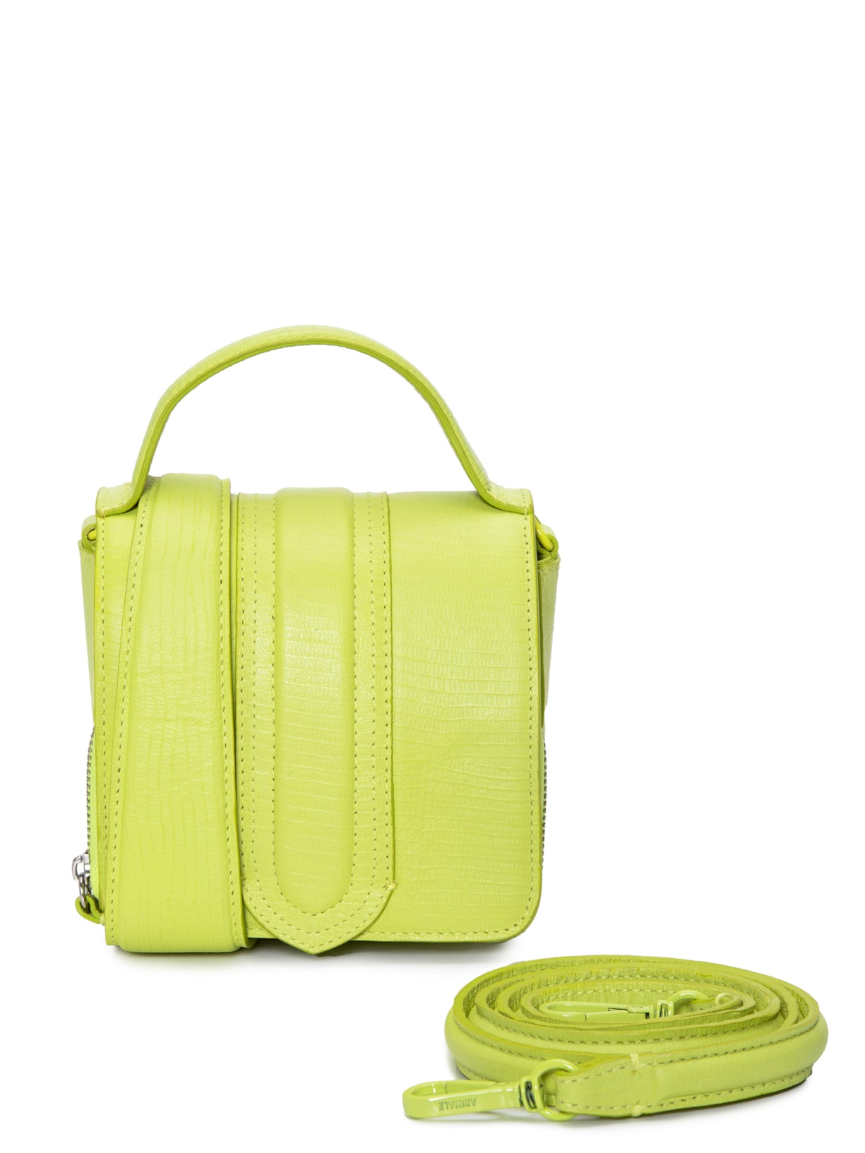 Bolsa Feminina De Couro Lezard Alça Destaque Amar - Verde