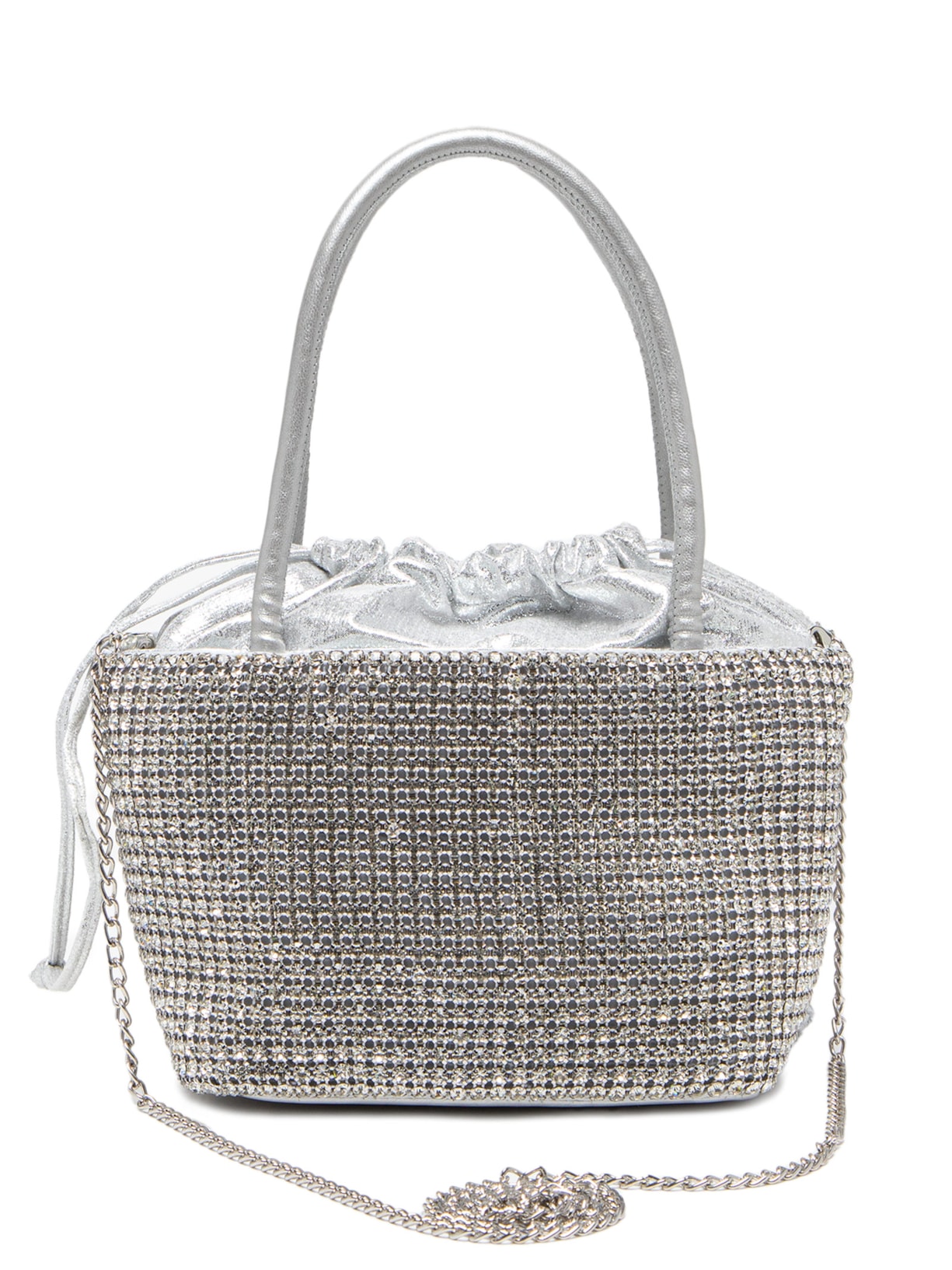 Bolsa Feminina De Mão Com Strass - Prata