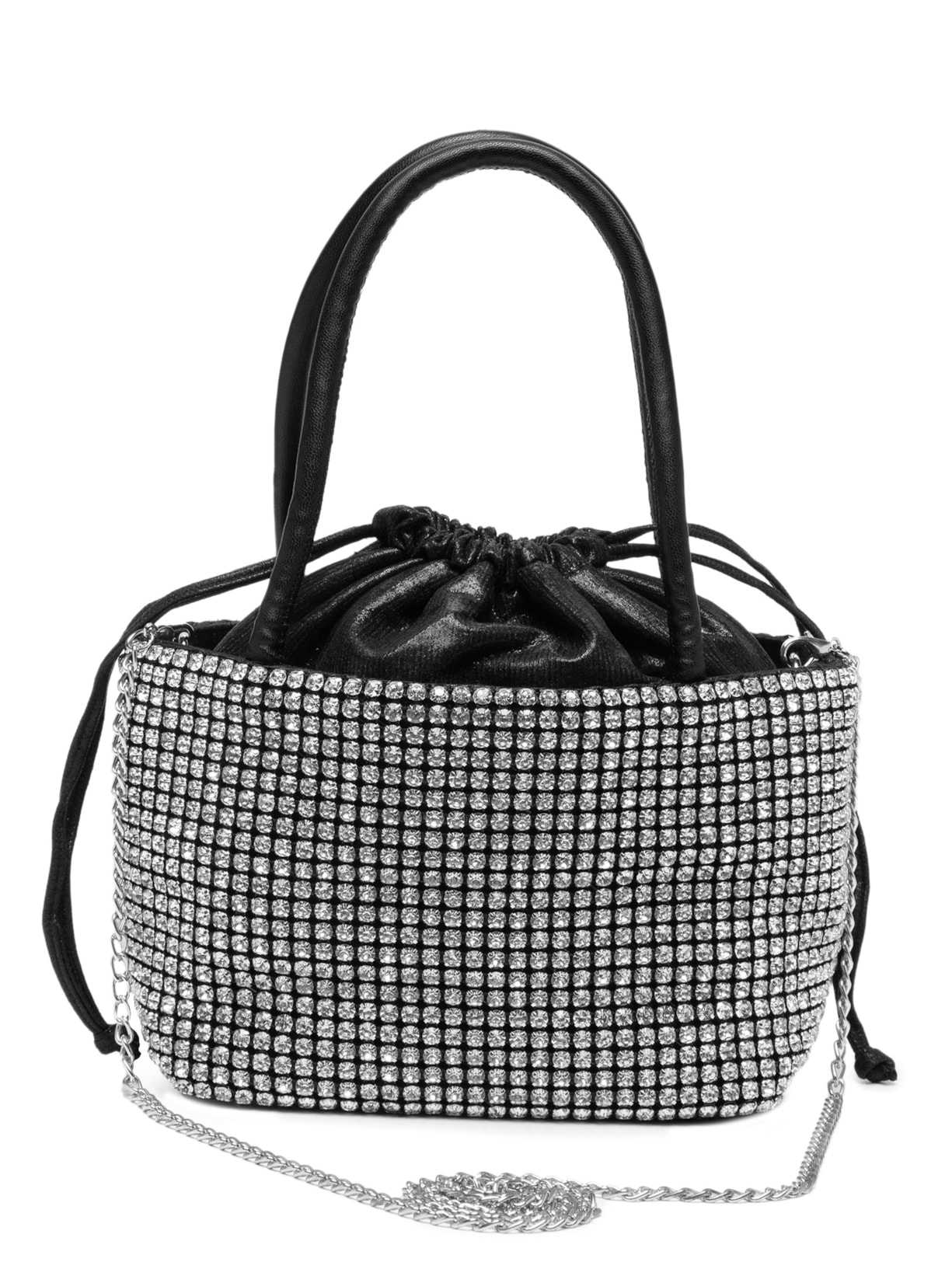 Bolsa Feminina De Mão Com Strass - Preto