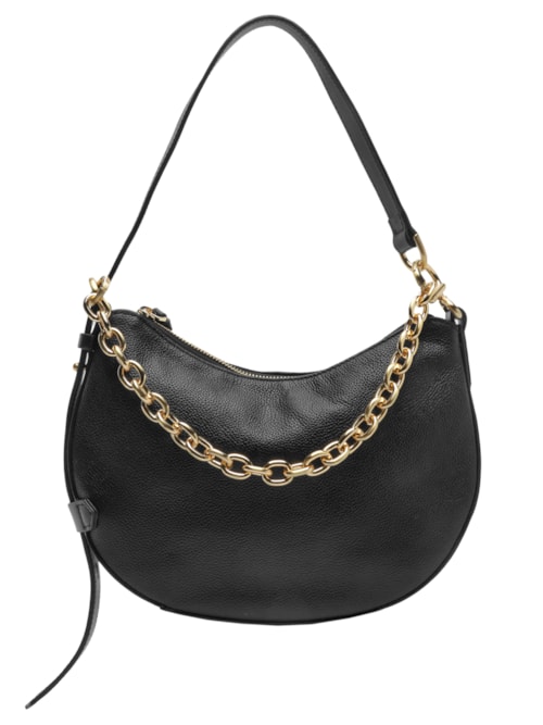 Bolsa Feminina De Ombro Couro Pequena- Preto