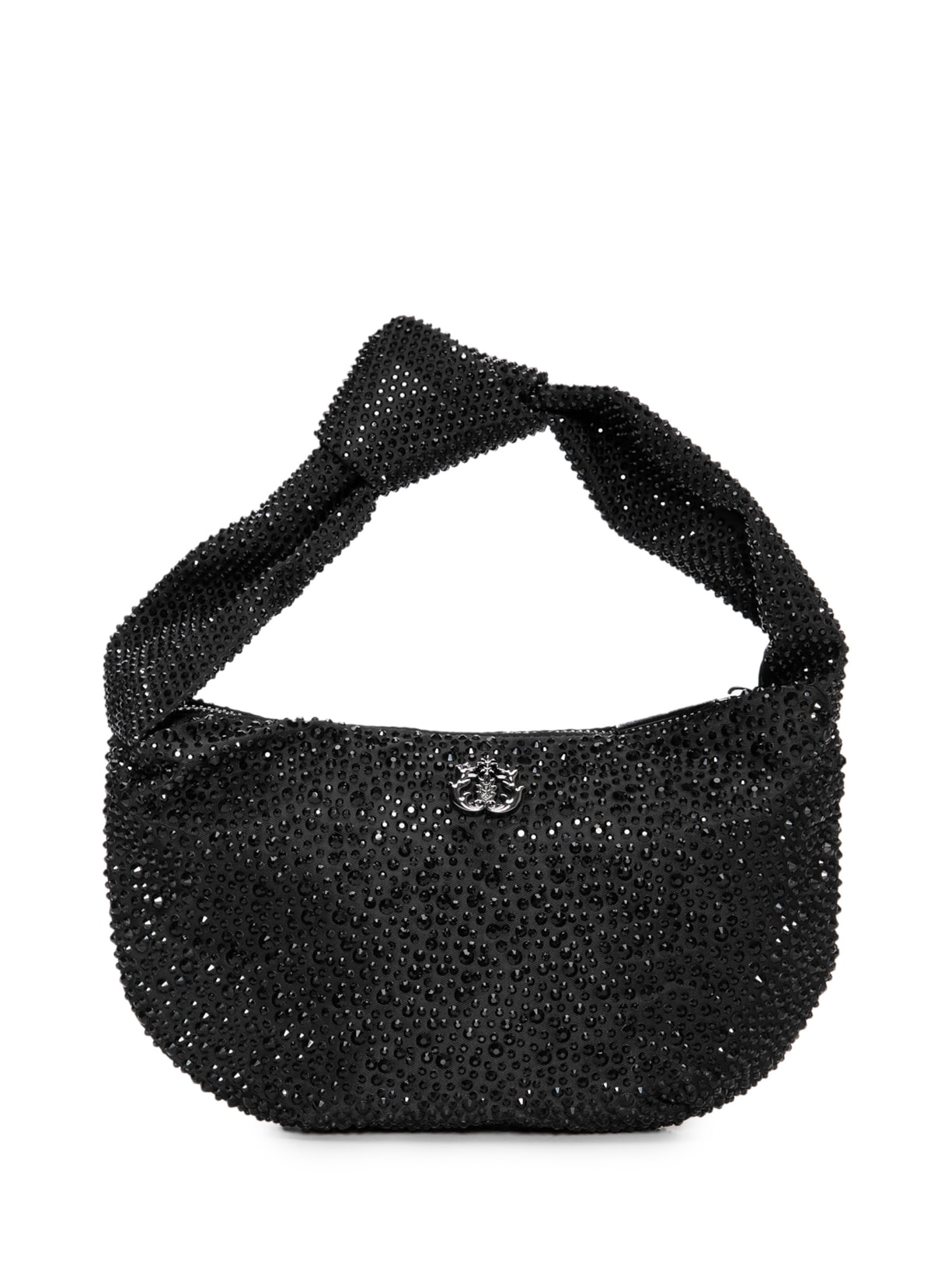 Bolsa Feminina de Ombro em Cristais - Preto