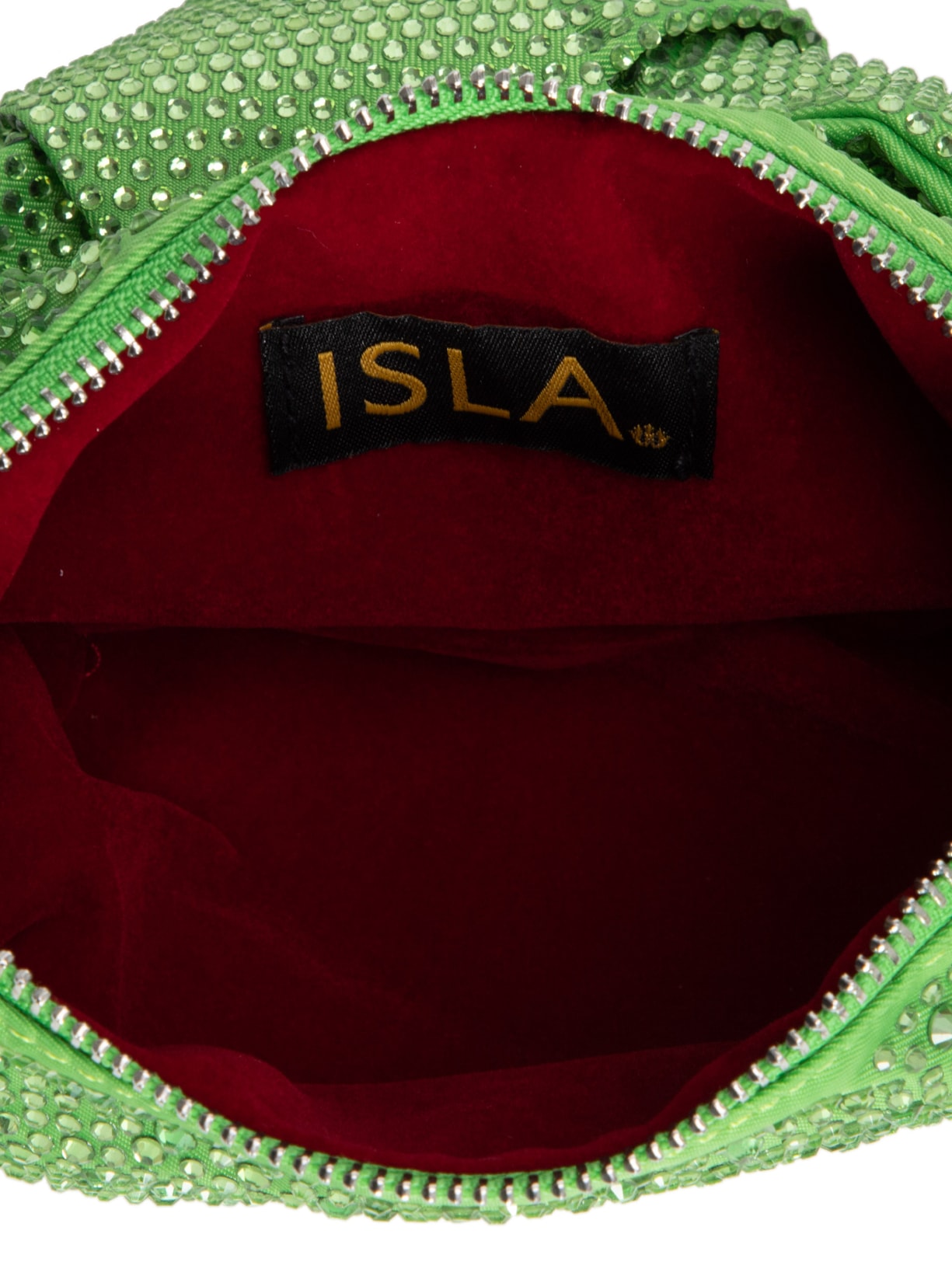 Bolsa Feminina De Ombro Em Cristais Verde Isla