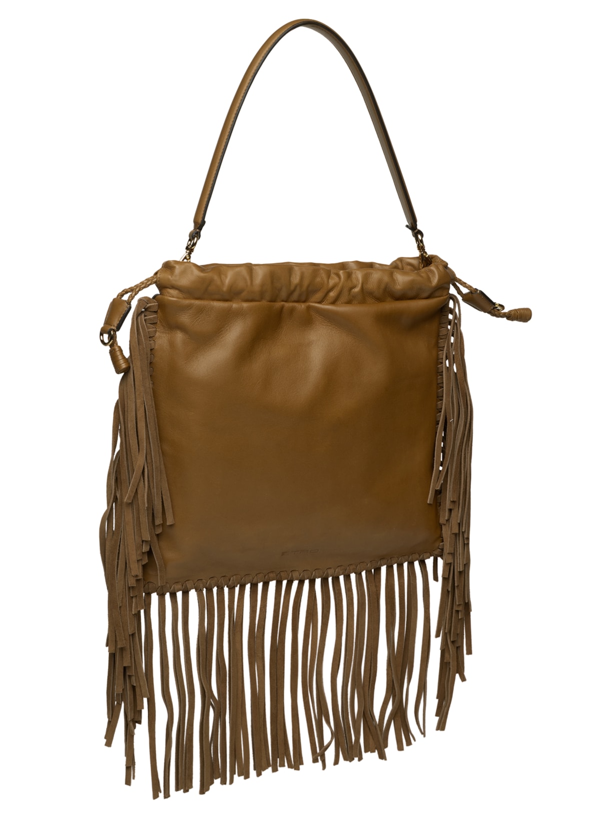 Bolsa Feminina De Ombro Kalispera Bordada E Franjas Marrom Etro