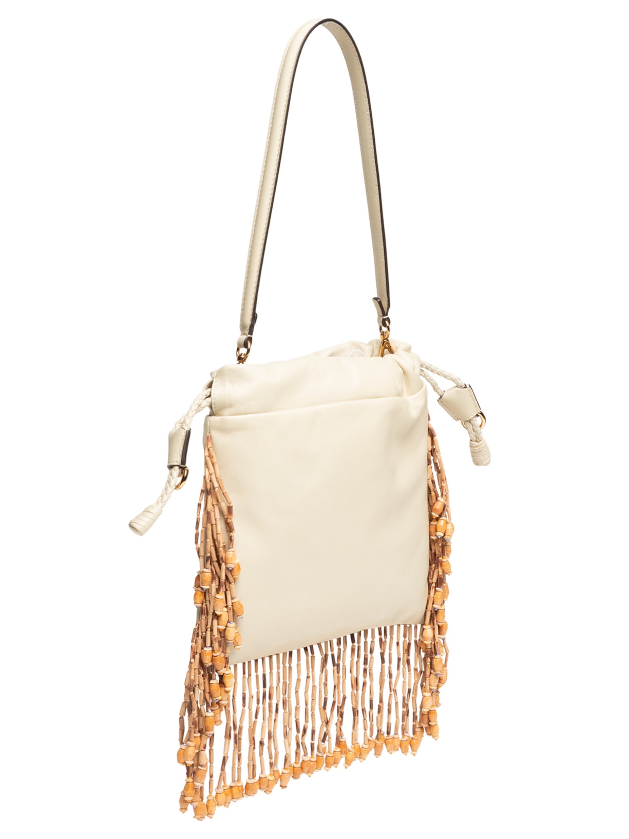 Bolsa Feminina De Ombro Kalispera Bordada E Franjas Off White Etro