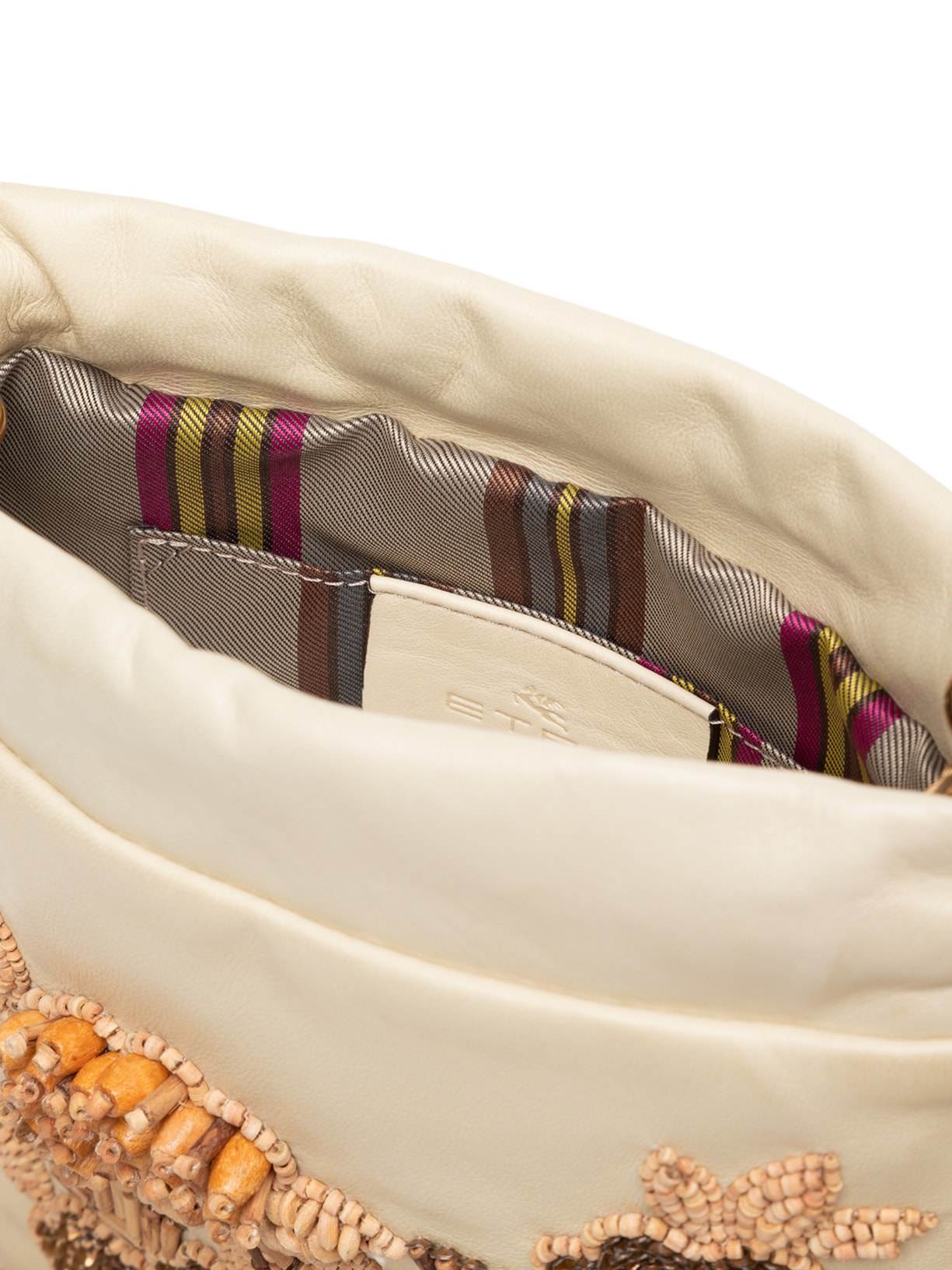 Bolsa Feminina De Ombro Kalispera Bordada E Franjas Off White Etro