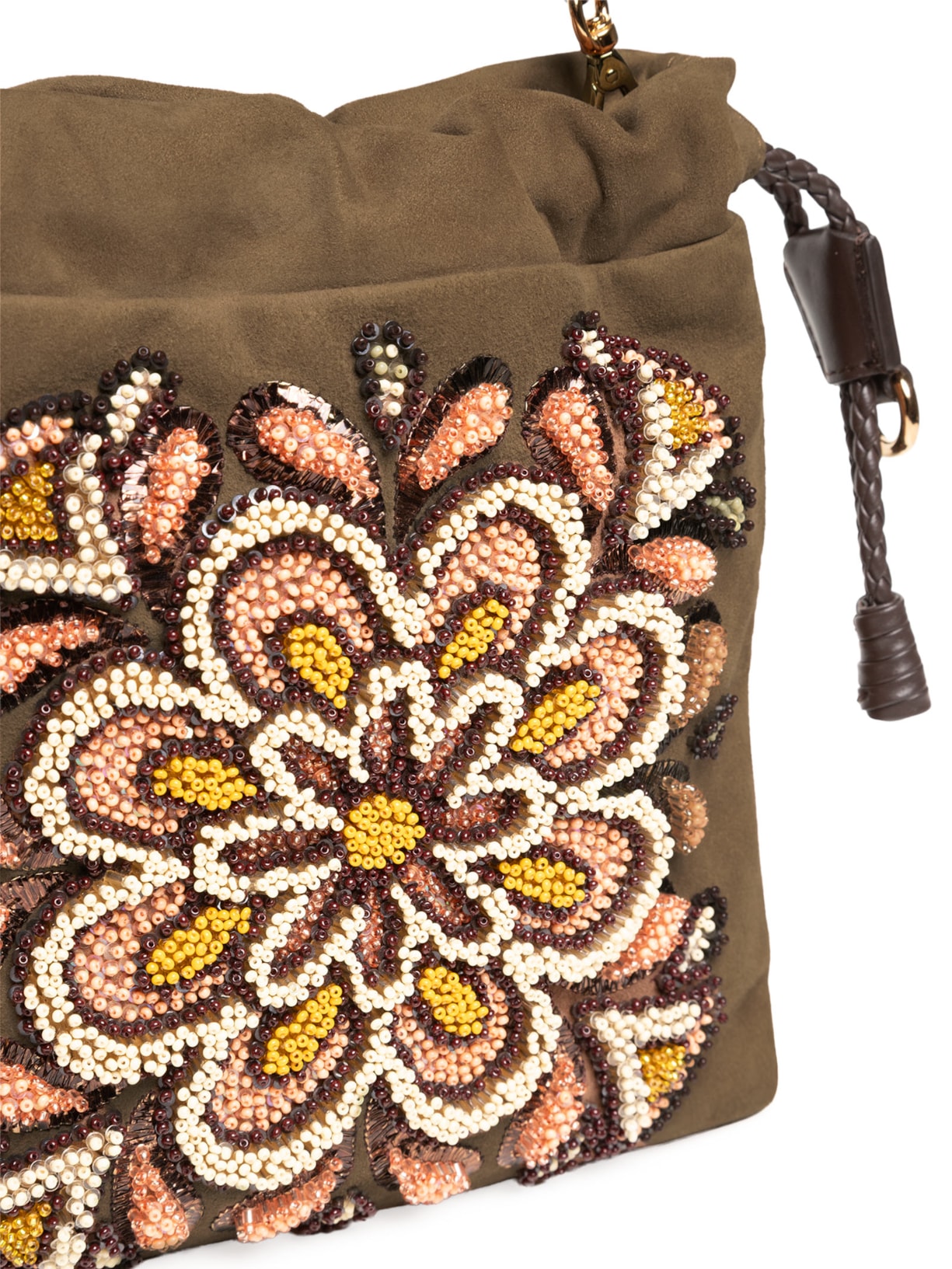 Bolsa Feminina De Ombro Kalispera Bordada Marrom Etro