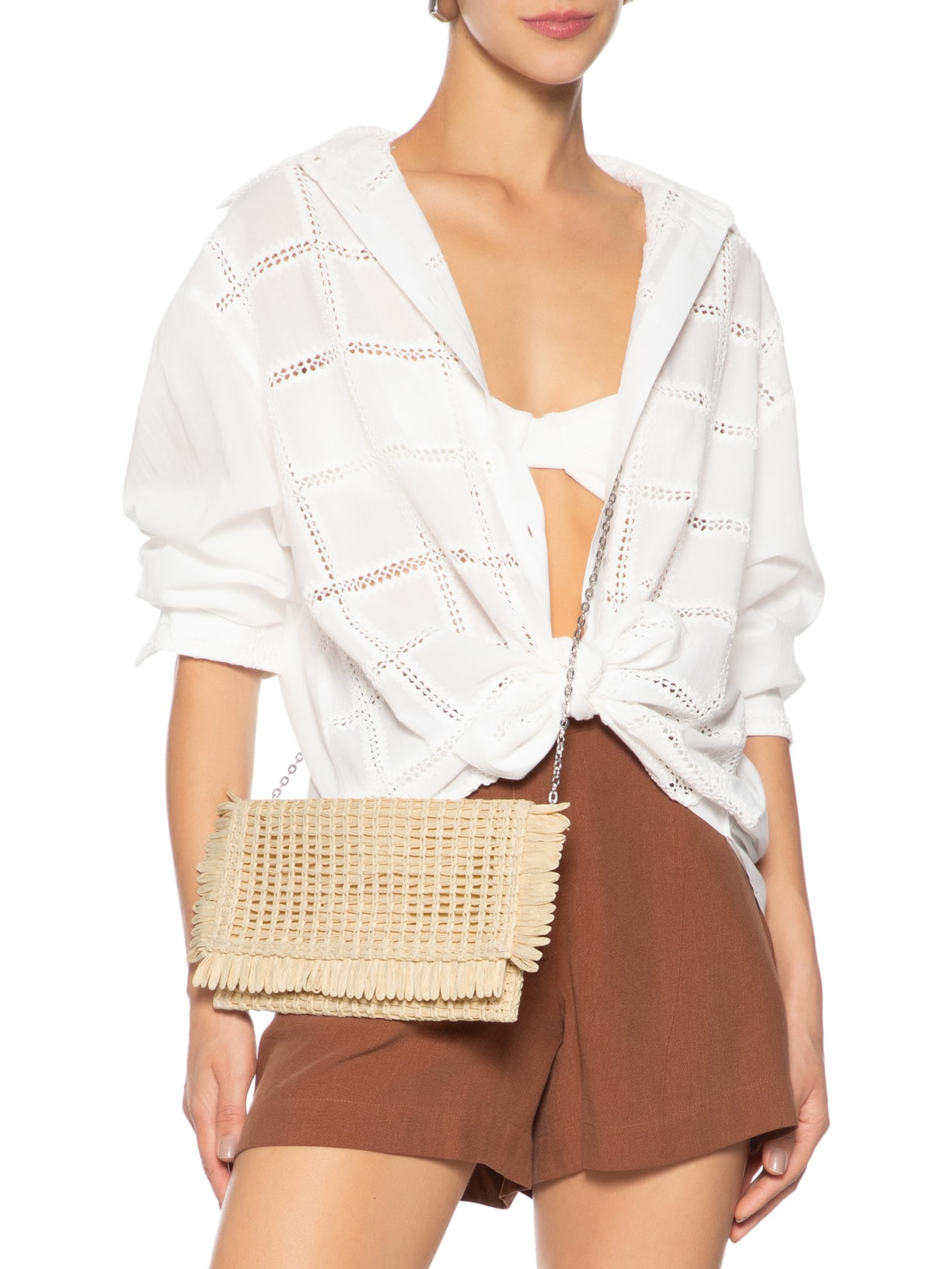 Bolsa Feminina De Palha Bege Mktbeach