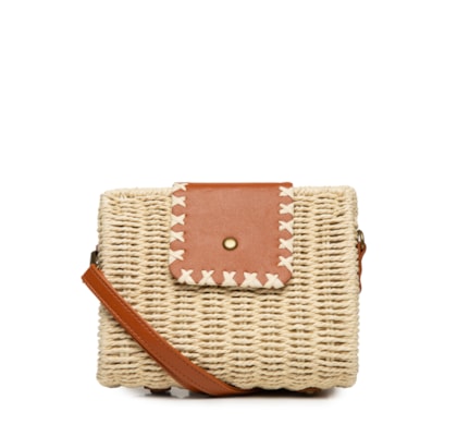 Bolsa Feminina de Palha - Bege