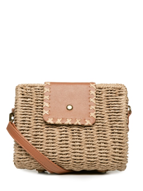 Bolsa Feminina de Palha - Bege