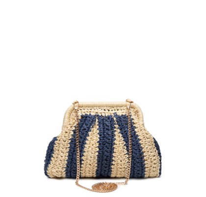 Bolsa Feminina De Palha Bicolor - Bege