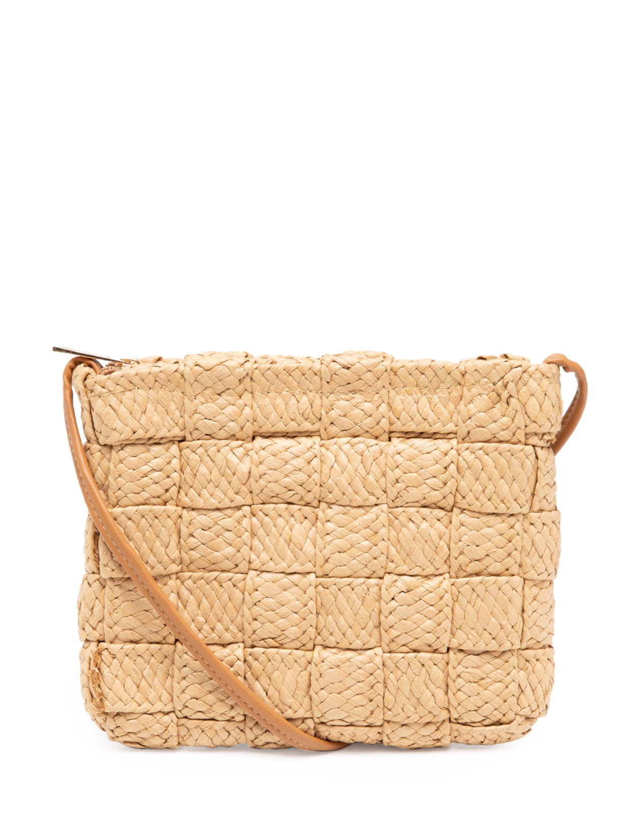 Bolsa Feminina De Palha Tramada - Bege