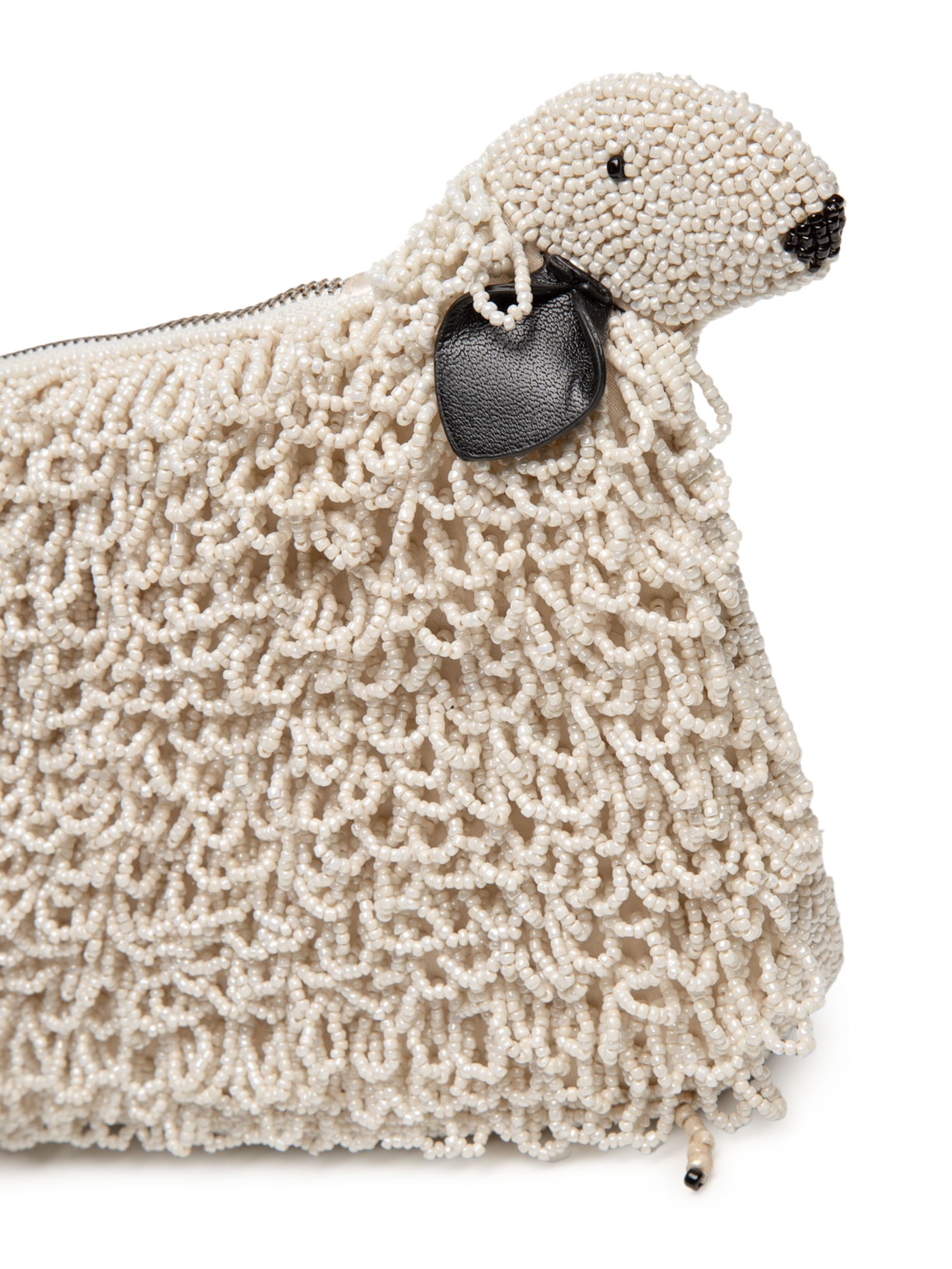 Bolsa Feminina Dolly Beaded Clutch Off White Staud