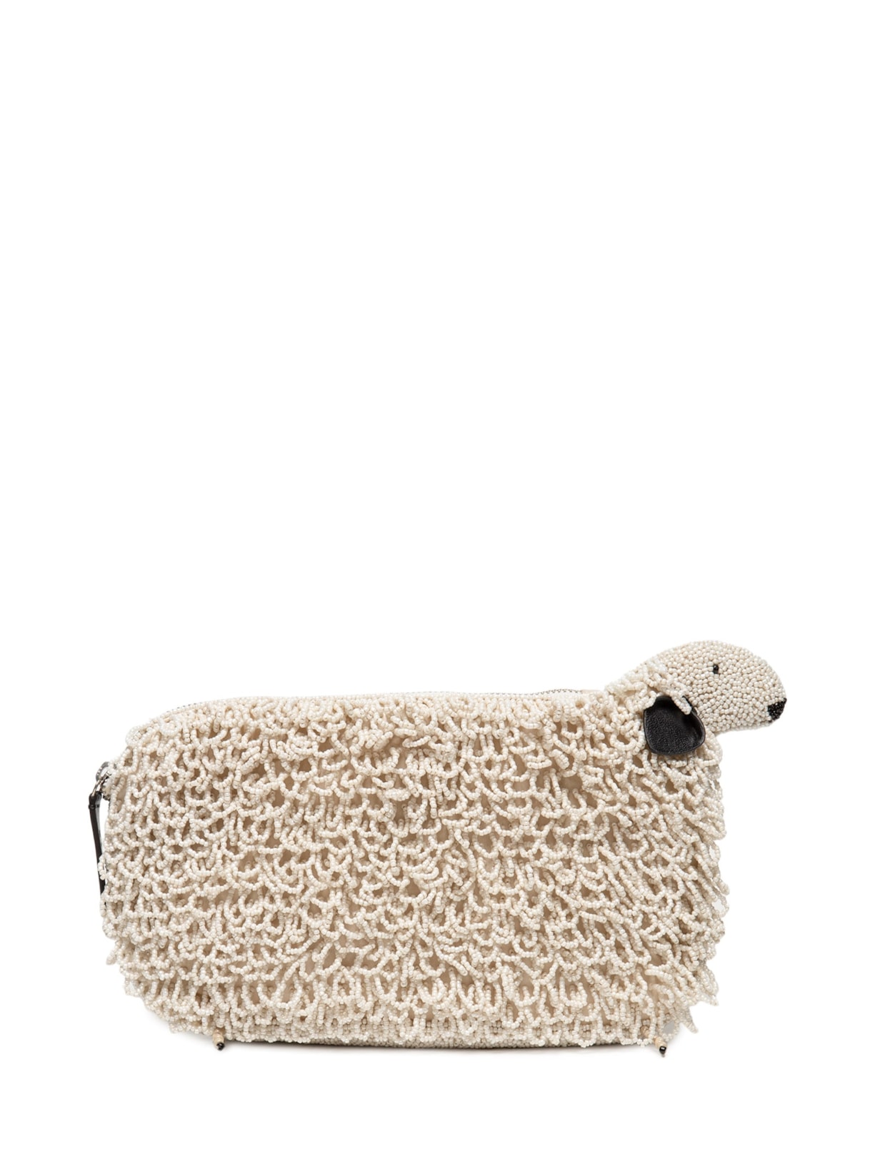 Bolsa Feminina Dolly Beaded Clutch Off White Staud