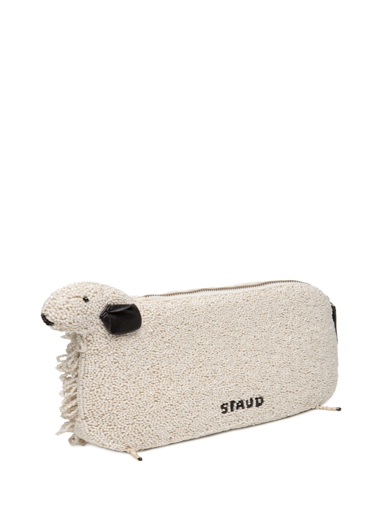 Bolsa Feminina Dolly Beaded Clutch Off White Staud