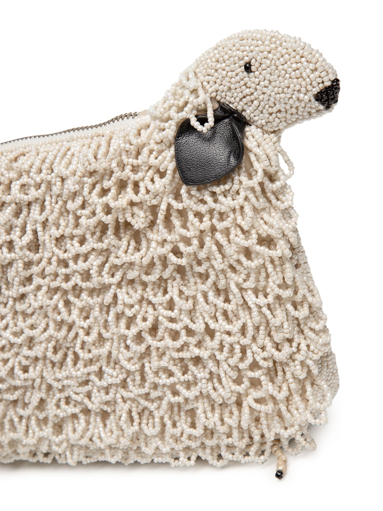 Bolsa Feminina Dolly Beaded Clutch Off White Staud