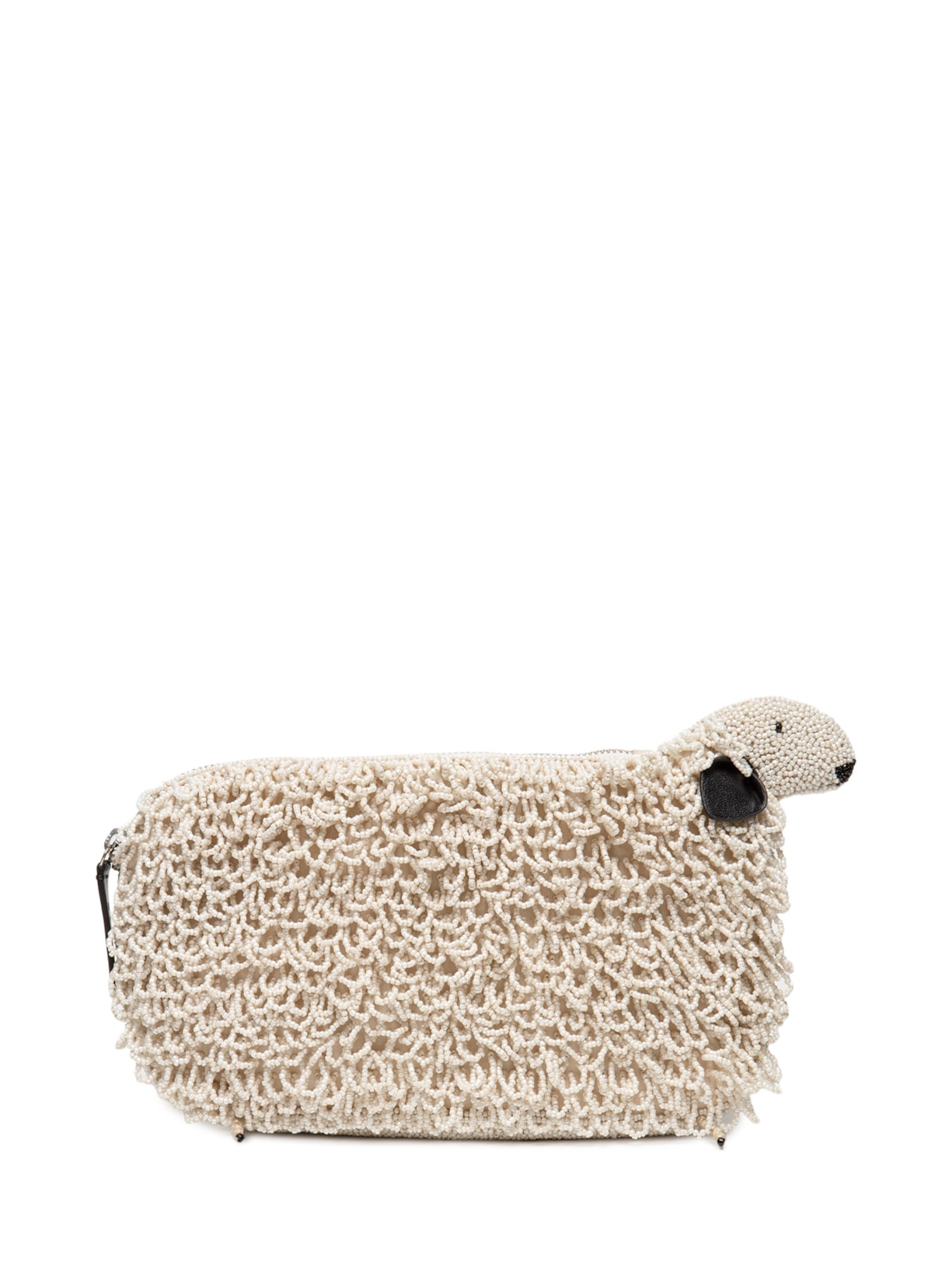 Bolsa Feminina Dolly Beaded Clutch Off White Staud