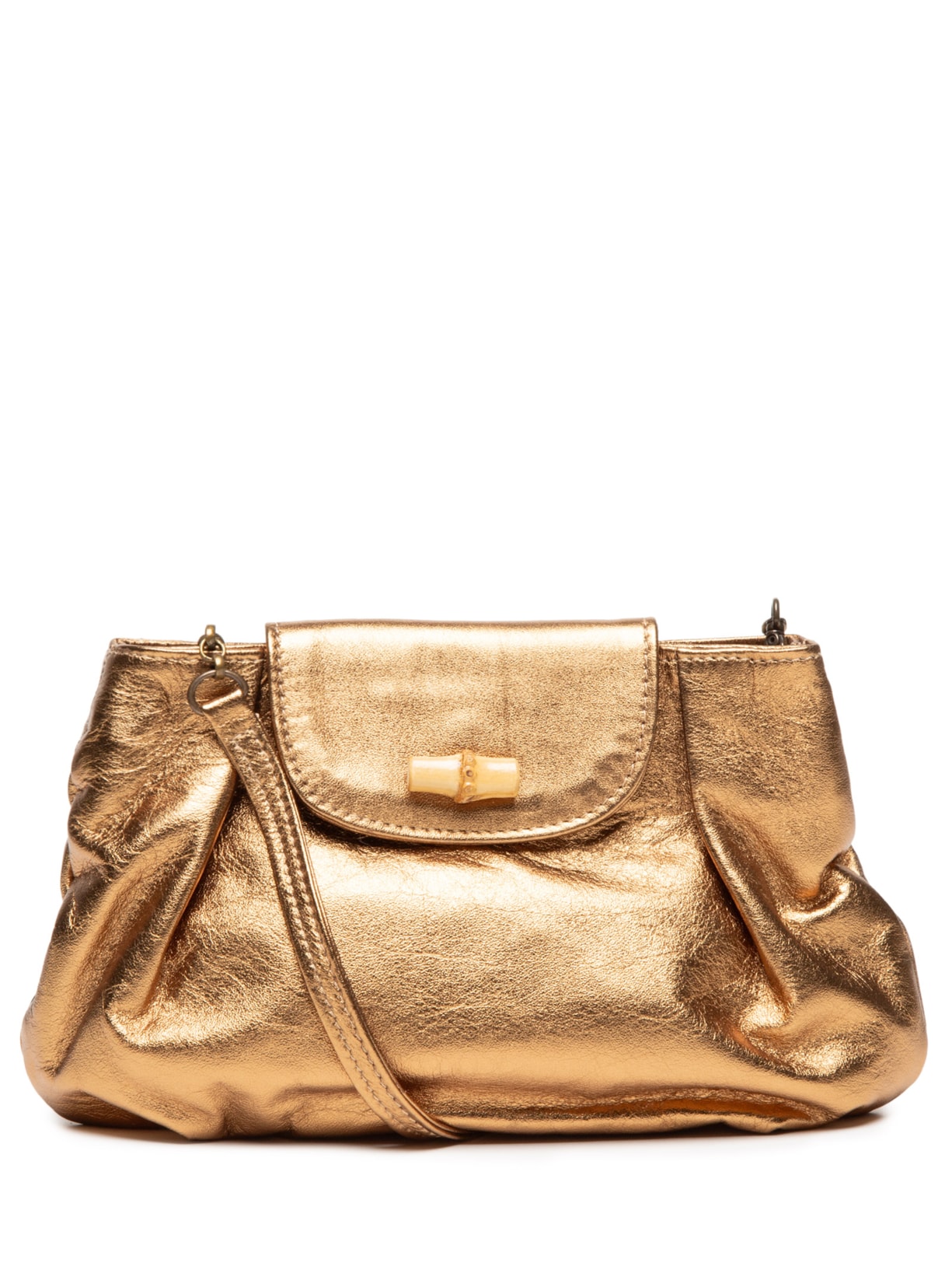 Bolsa Feminina Dominique Pequena Soft Metal - Dourado