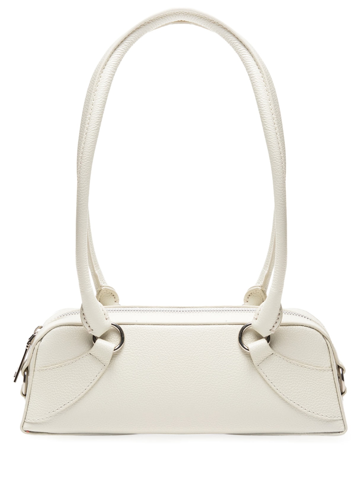 Bolsa Feminina Em Couro Com Alça Alongada - Off White