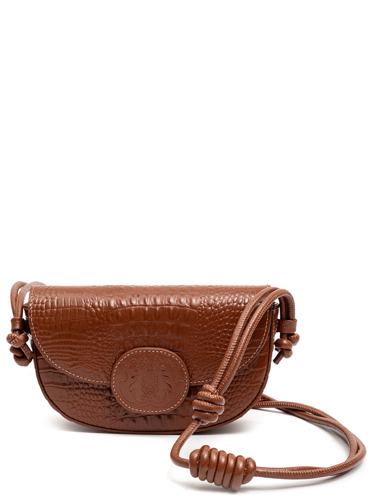 Bolsa Feminina Essentials Meia Lua Em Couro - Marrom