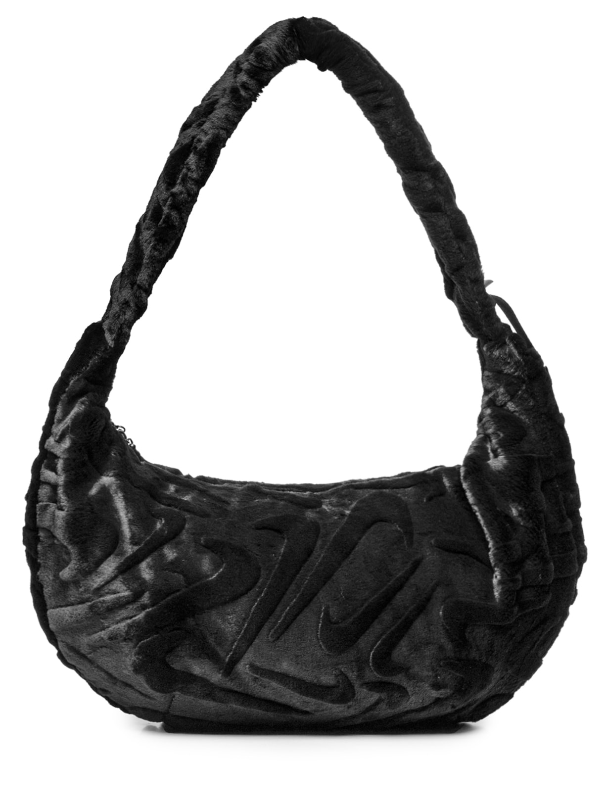 Bolsa Feminina Faux Fur Slouchy - Preto