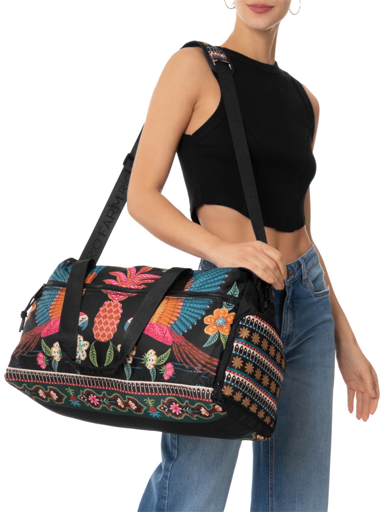 Bolsa Feminina Findi Samba Das Araras Preto Farm Etc
