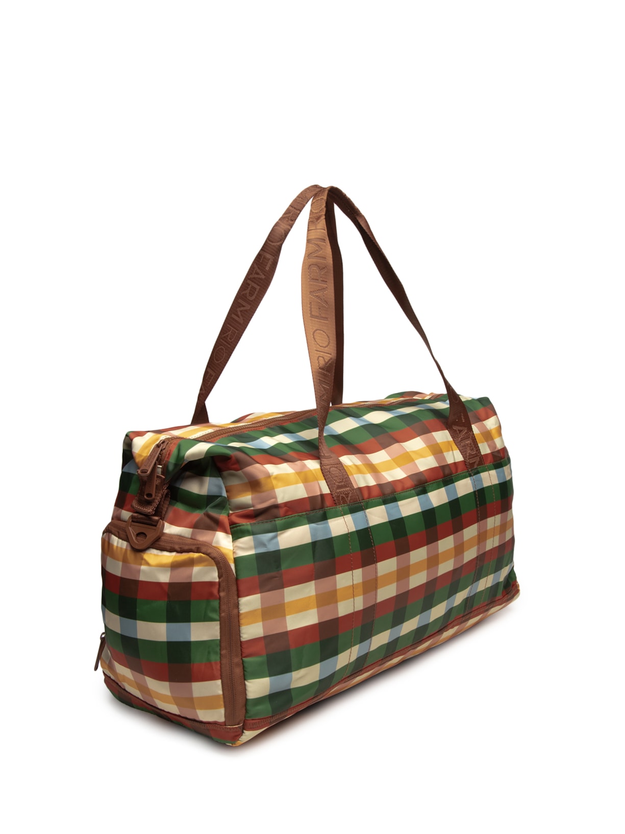 Bolsa Feminina Findi Xadrez Multi Marrom Farm Etc