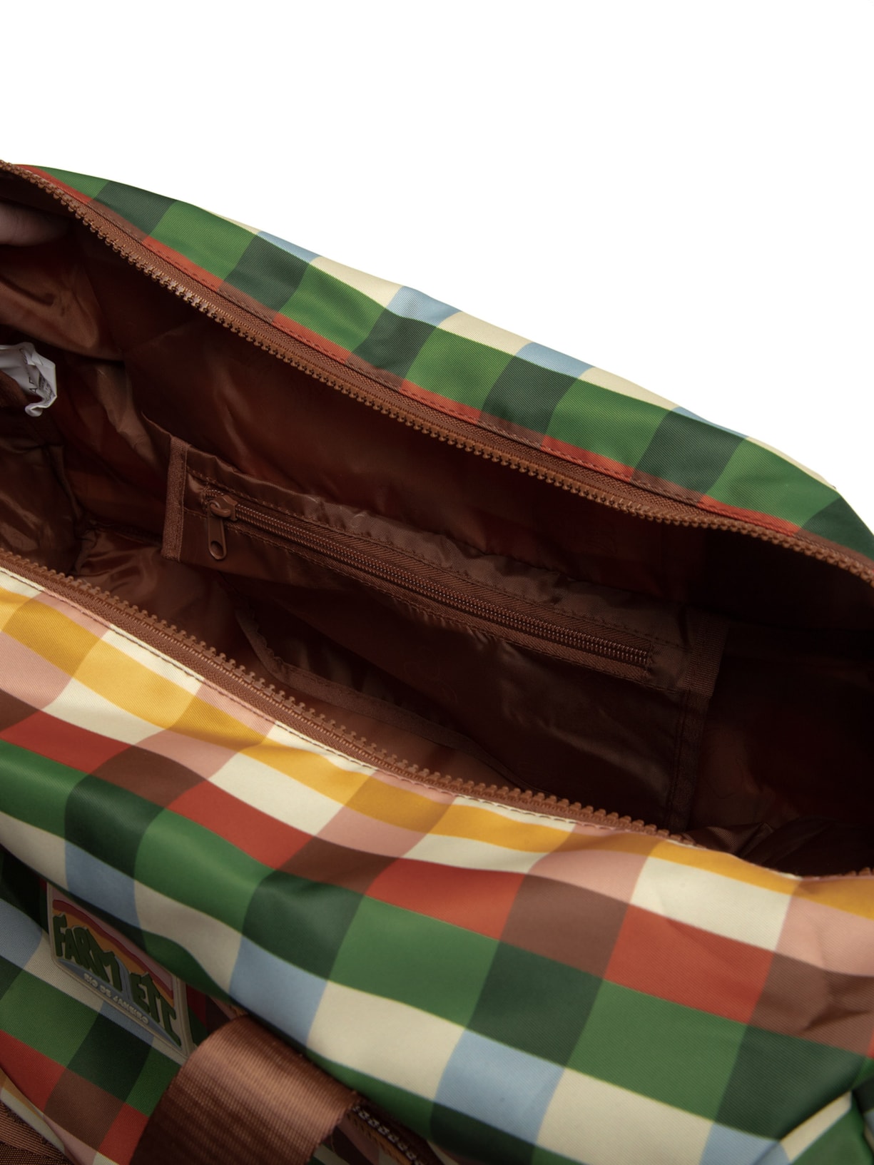 Bolsa Feminina Findi Xadrez Multi Marrom Farm Etc