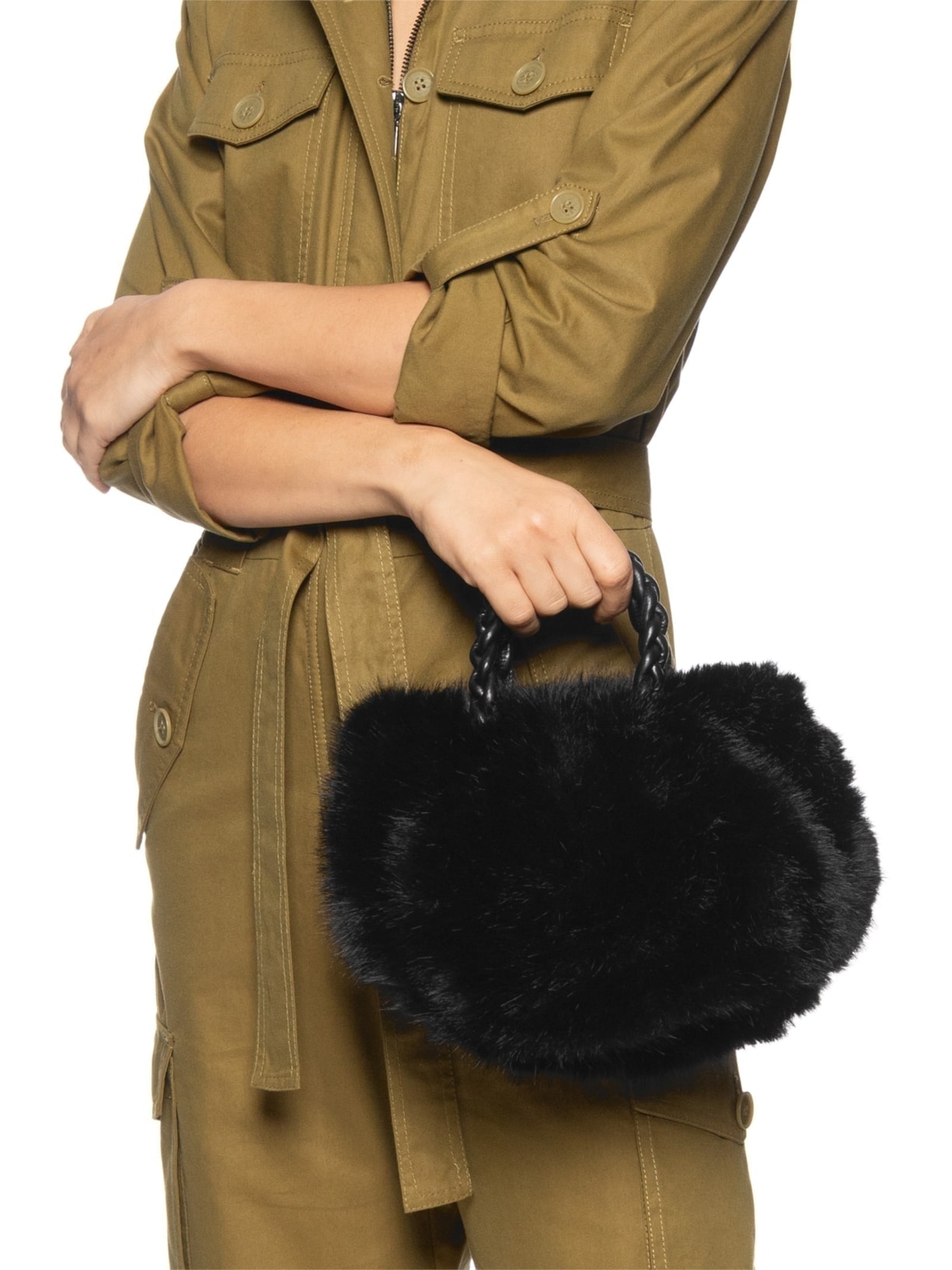 Bolsa Feminina Fur Preto Market 33