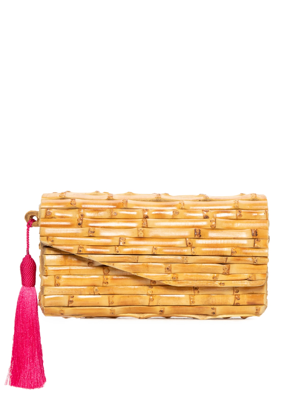 Bolsa Feminina Gaia Bambu Pingente Seda - Bege