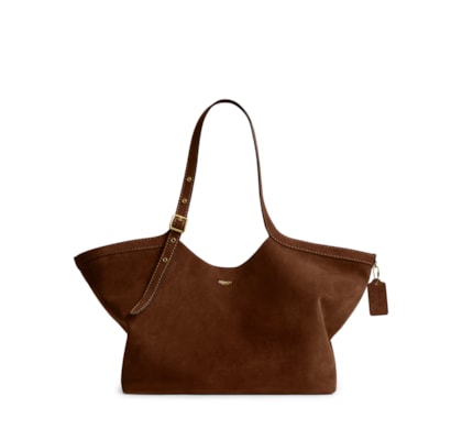 Bolsa Feminina Gramercy Tote Suede Warm - Marrom