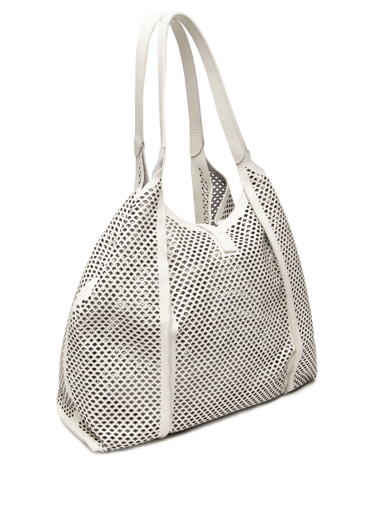 Bolsa Feminina Grande Box Leather Branco Luiza Barcelos