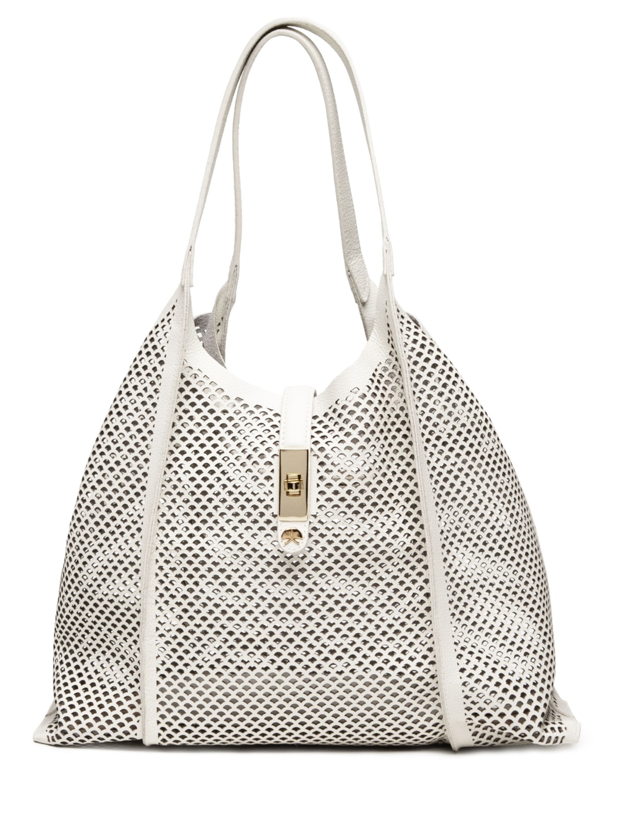 Bolsa Feminina Grande Box Leather Branco Luiza Barcelos