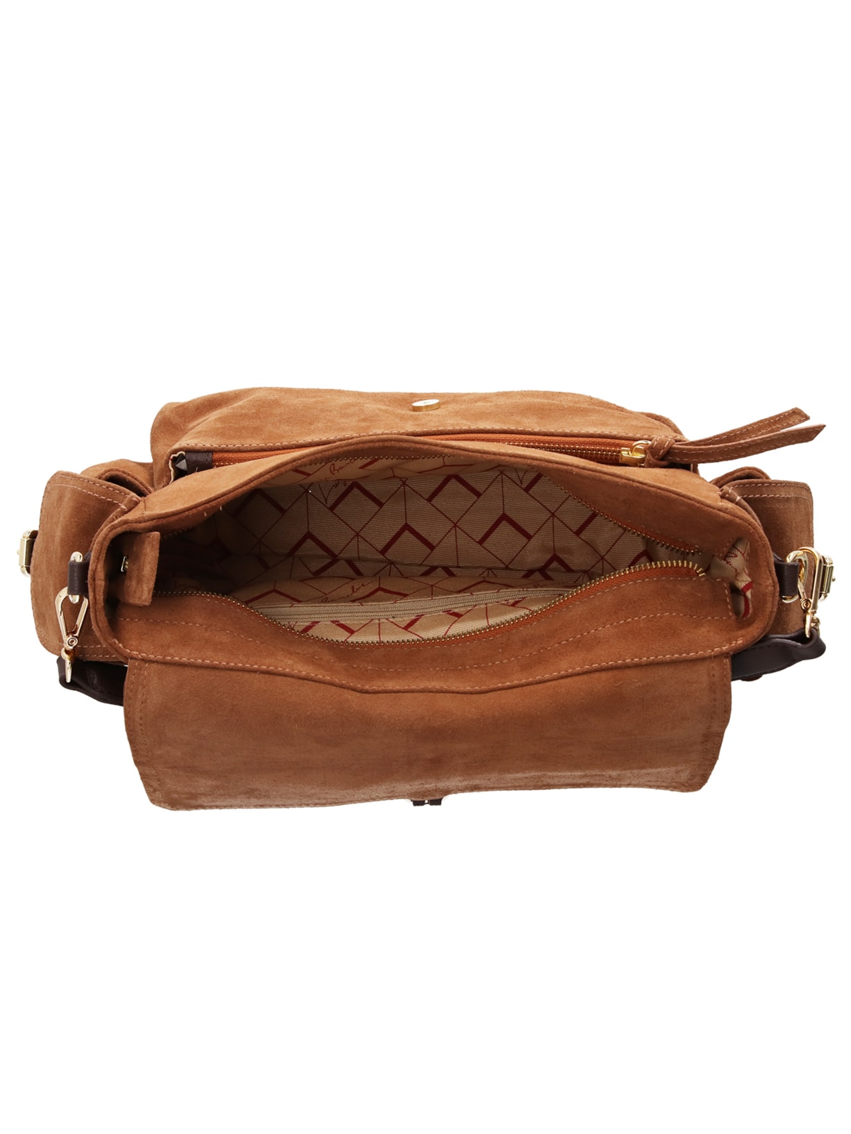 Bolsa Feminina Grande Camurça Viena Marrom Luiza Barcelos