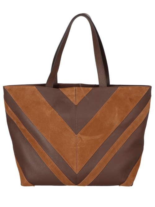 Bolsa Feminina Grande Camurça Viena - Marrom