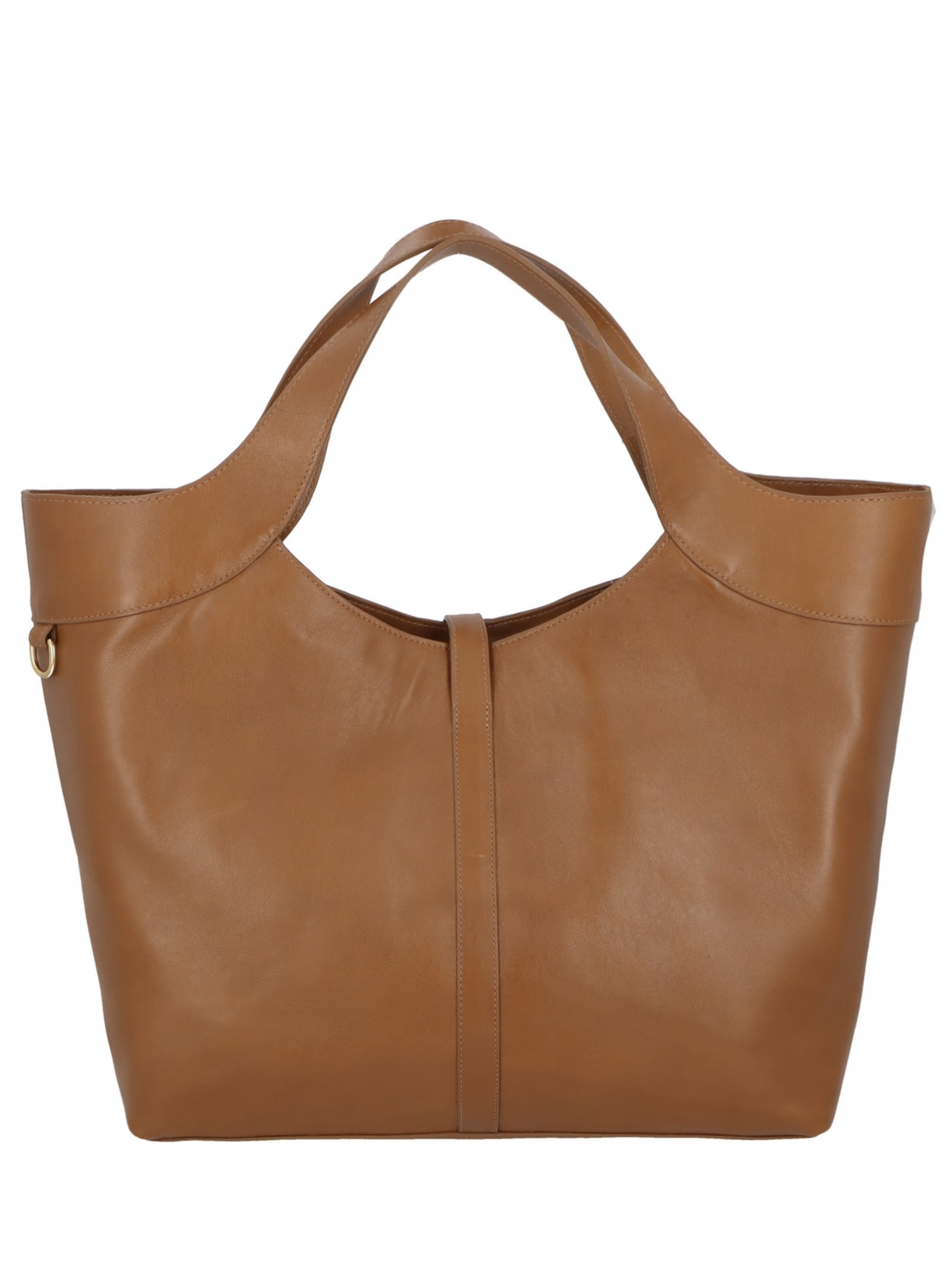 Bolsa Feminina Grande com Fecho Dourado Marrom Luiza Barcelos