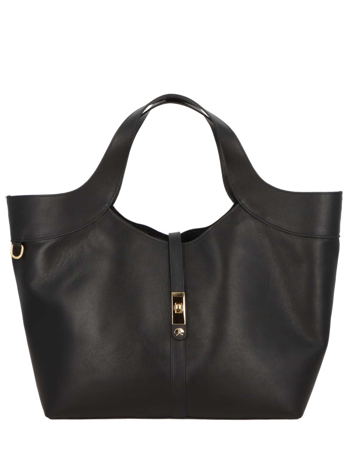 Bolsa Feminina Grande com Fecho Dourado – Preto Luiza Barcelos
