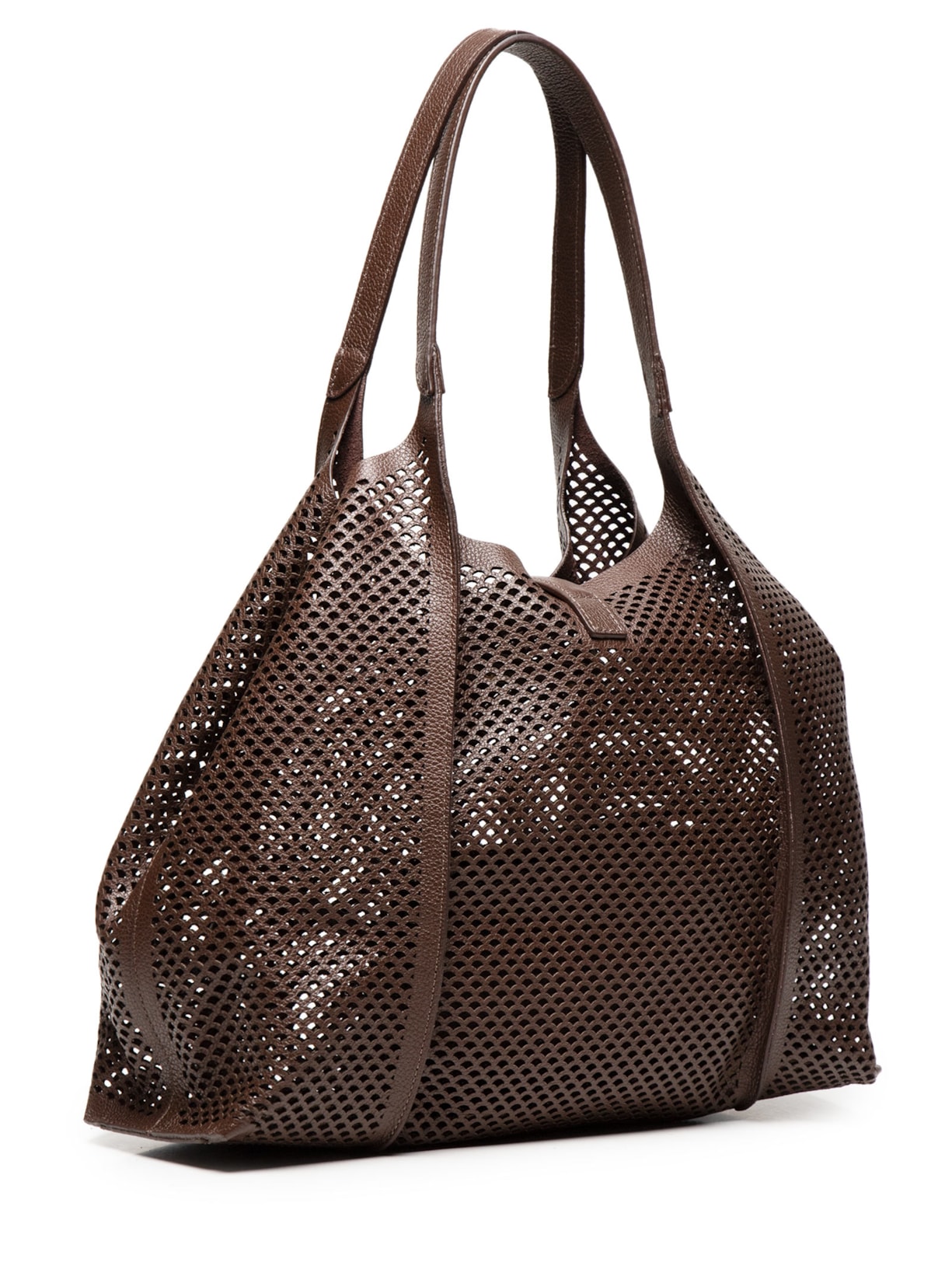 Bolsa Feminina Grande Couro Panamá Marrom Luiza Barcelos