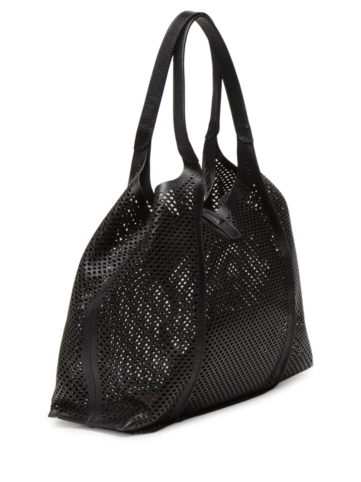 Bolsa Feminina Grande Couro Panamá Preto Luiza Barcelos