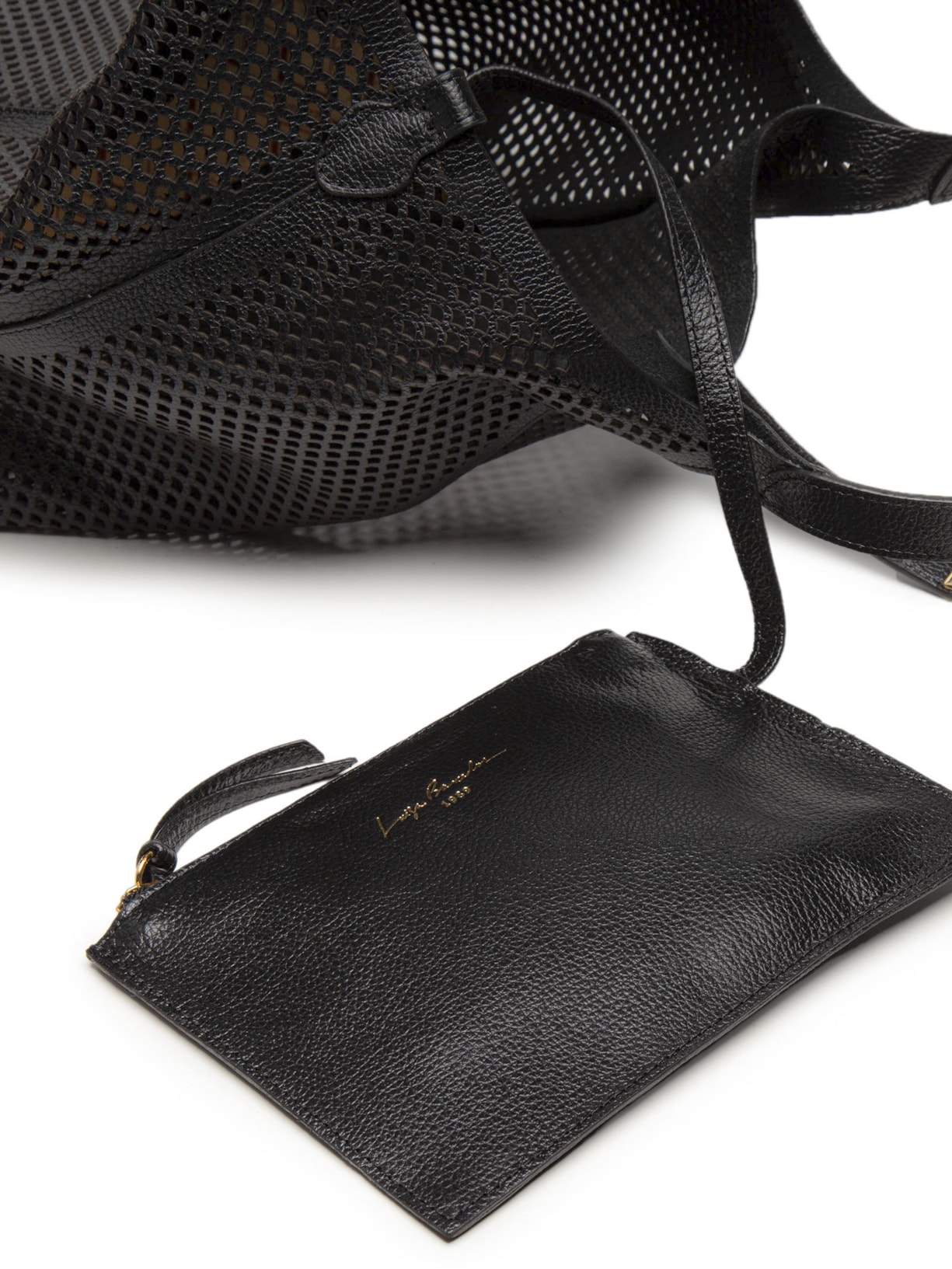 Bolsa Feminina Grande Couro Panamá Preto Luiza Barcelos