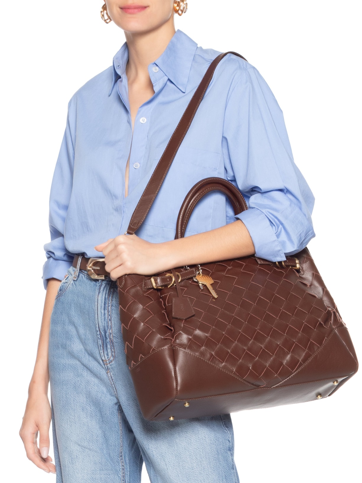 Bolsa Feminina Grande Easy Leather Marrom Schutz