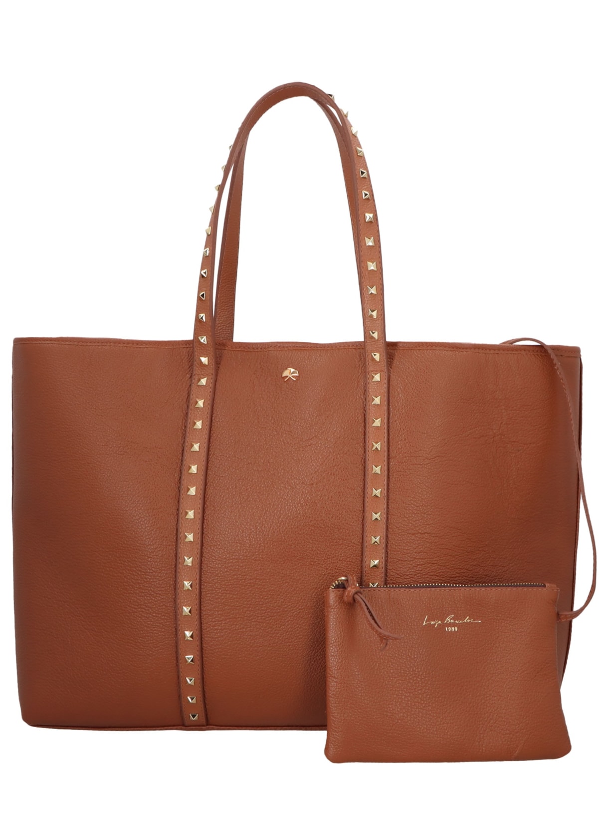 Bolsa Feminina Grande Em Couro Marrom Luiza Barcelos