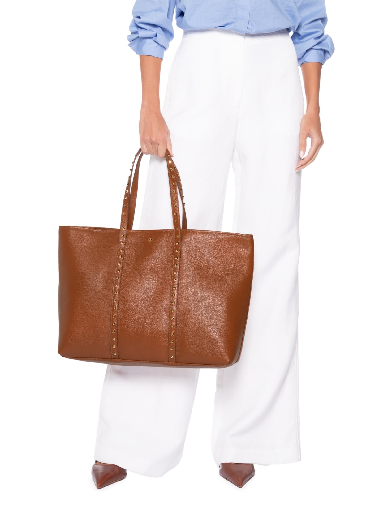 Bolsa Feminina Grande Em Couro Marrom Luiza Barcelos