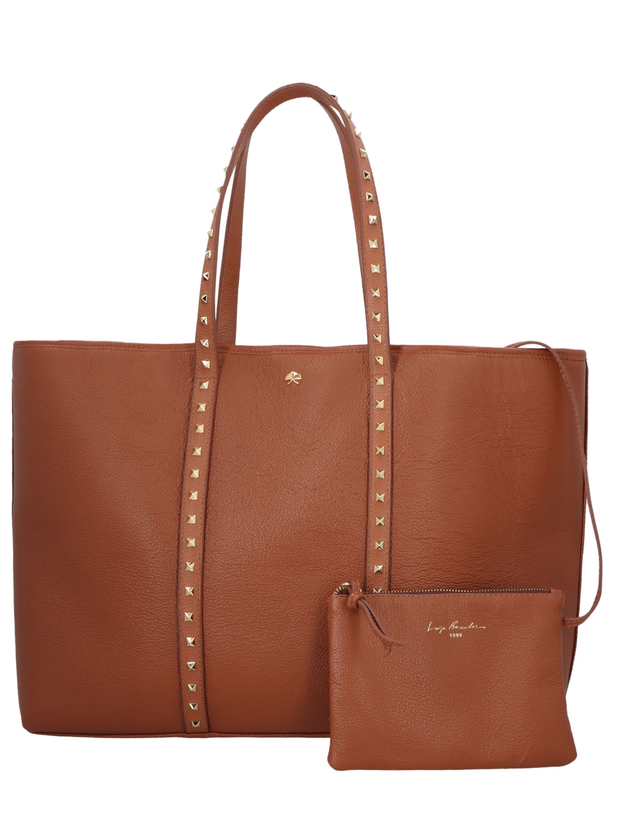 Bolsa Feminina Grande Em Couro Marrom Luiza Barcelos