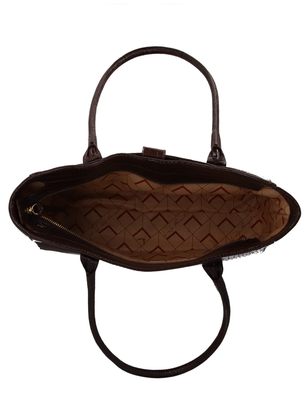 Bolsa Feminina Grande Em Couro Marrom Luiza Barcelos