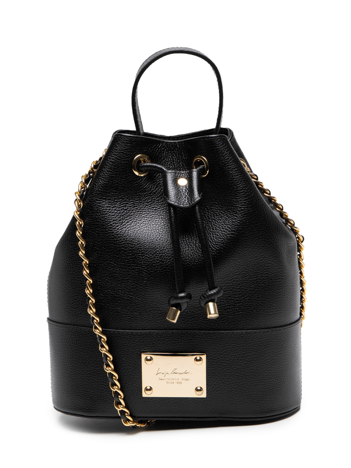 Bolsa Feminina Grande Em Couro No Estilo Bucket - Preto