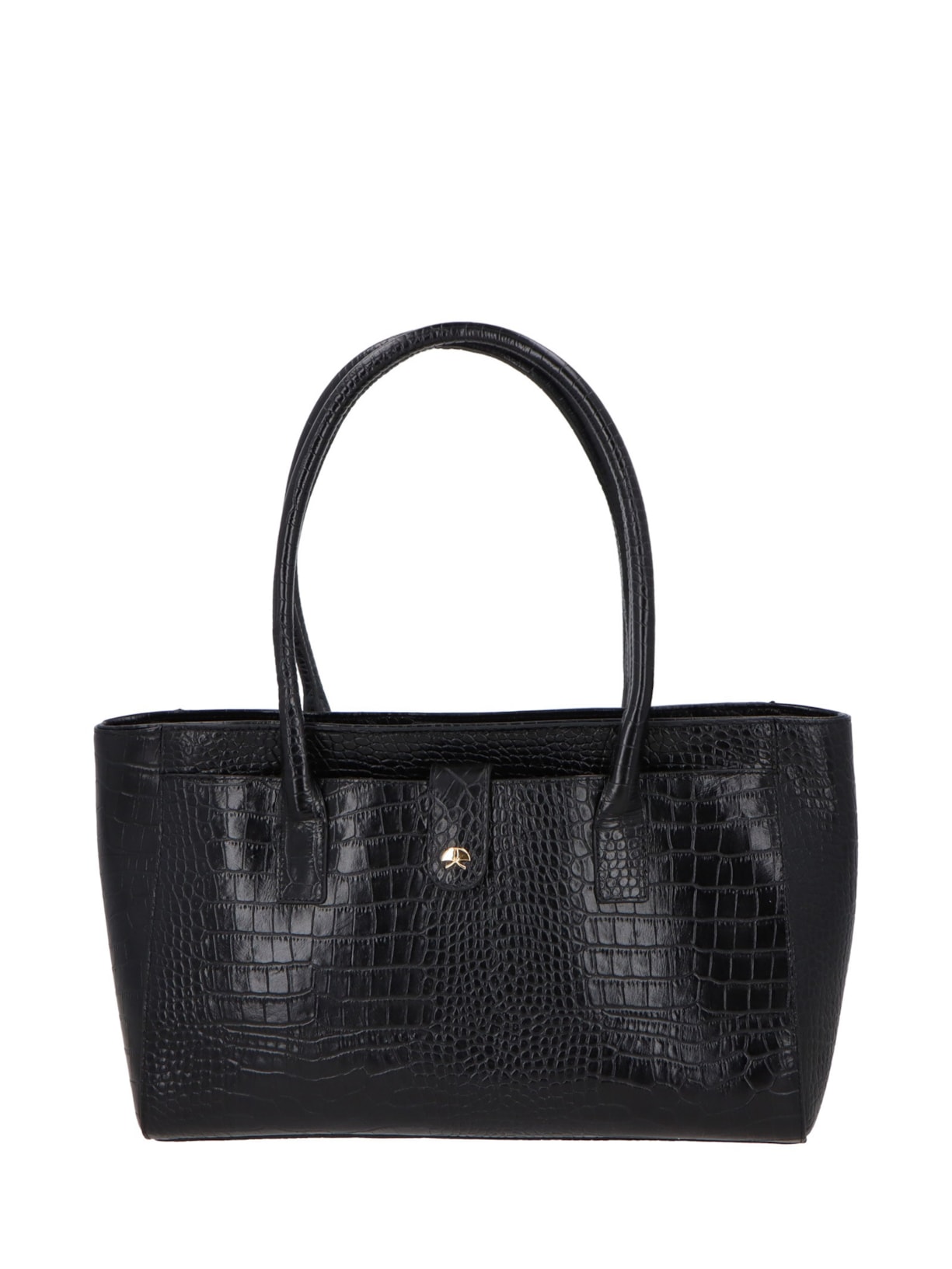 Bolsa Feminina Grande Em Couro Preto Luiza Barcelos